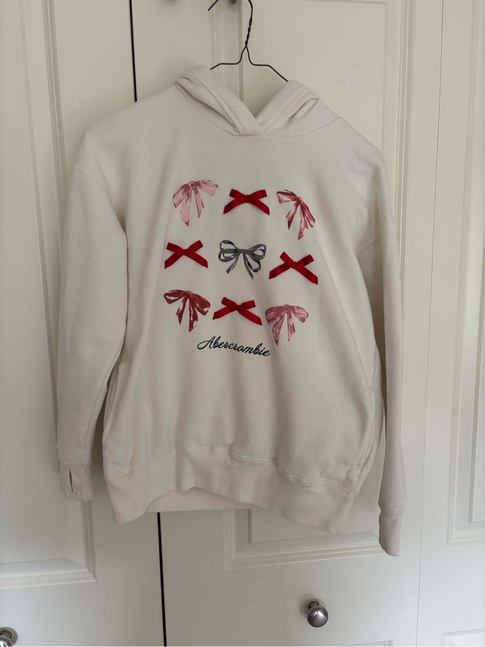 Girls Abercrombie kids hoodie sweatshirt bow design 11/12